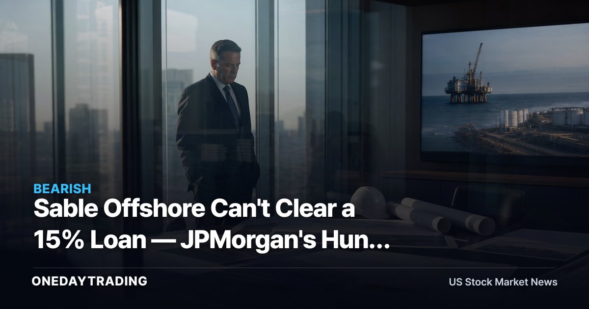 Sable Offshore Can't Clear a 15% Loan — JPMorgan's Hung Deal Exposes Energy Credit Risk