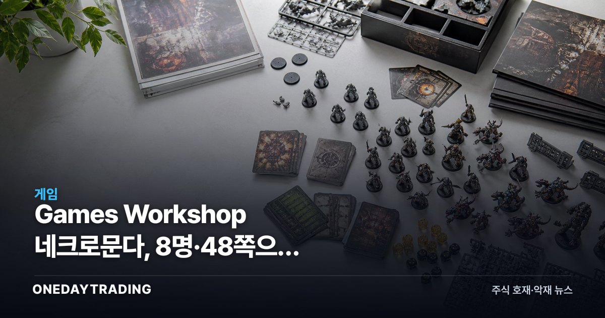 Games Workshop 네크로문다, 8명·48쪽으로 반복매출 키운다