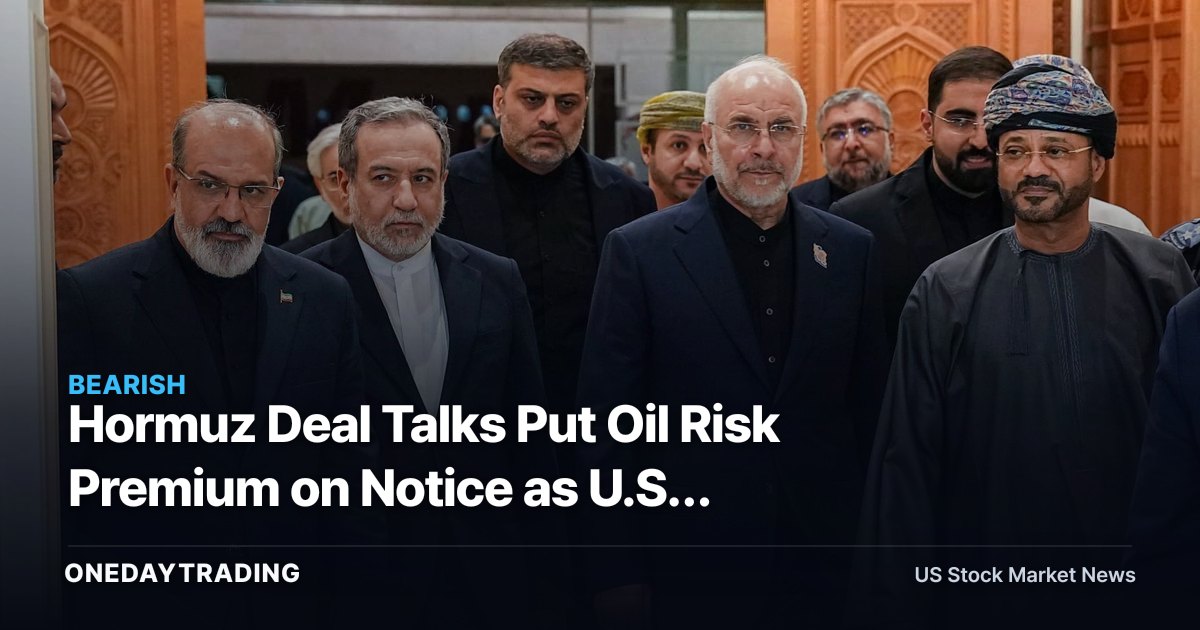 Hormuz Deal Talks Put Oil Risk Premium on Notice as U.S. Holds Back Sanctions