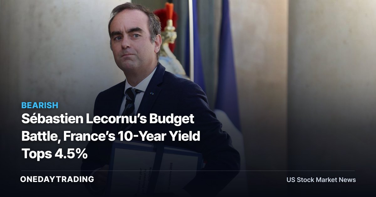 Sébastien Lecornu’s Budget Battle, France’s 10-Year Yield Tops 4.5%