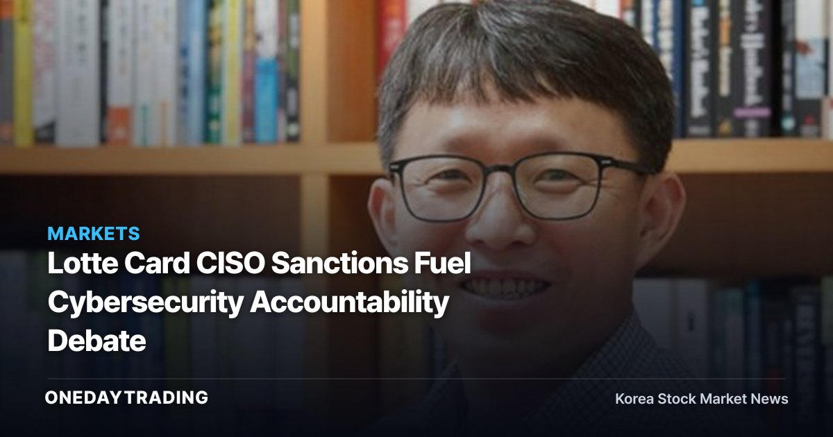 Lotte Card CISO Sanctions Fuel Cybersecurity Accountability Debate