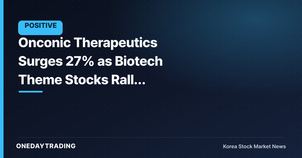 Onconic Therapeutics Surges 27% as Biotech Theme Stocks Rally Together, Search Volume Spikes