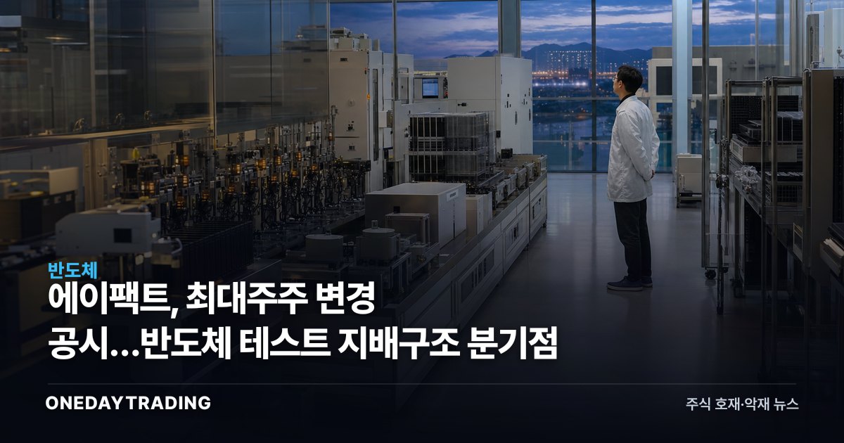 에이팩트, 최대주주 변경 공시…반도체 테스트 지배구조 분기점