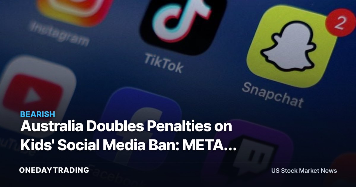 Australia Doubles Penalties on Kids' Social Media Ban: META, SNAP, PINS Face New Compliance Tax
