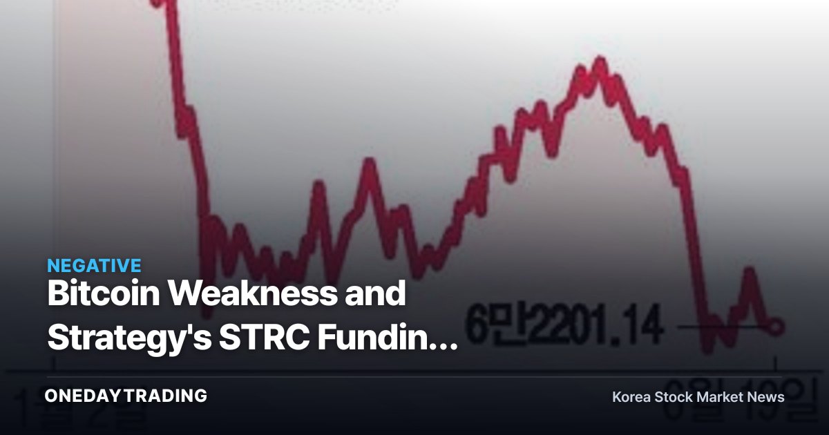 Bitcoin Weakness and Strategy's STRC Funding Strain: What Bitcoin's Brief Market-Cap Flip Below SK Hynix Signals