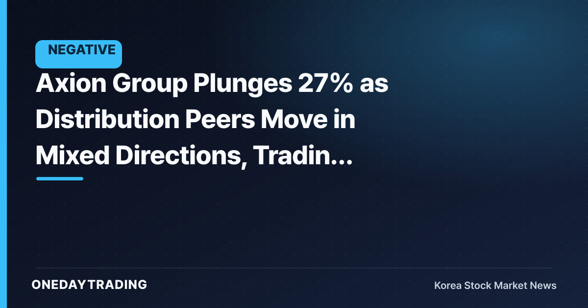 Axion Group Plunges 27% as Distribution Peers Move in Mixed Directions, Trading Volume Surges
