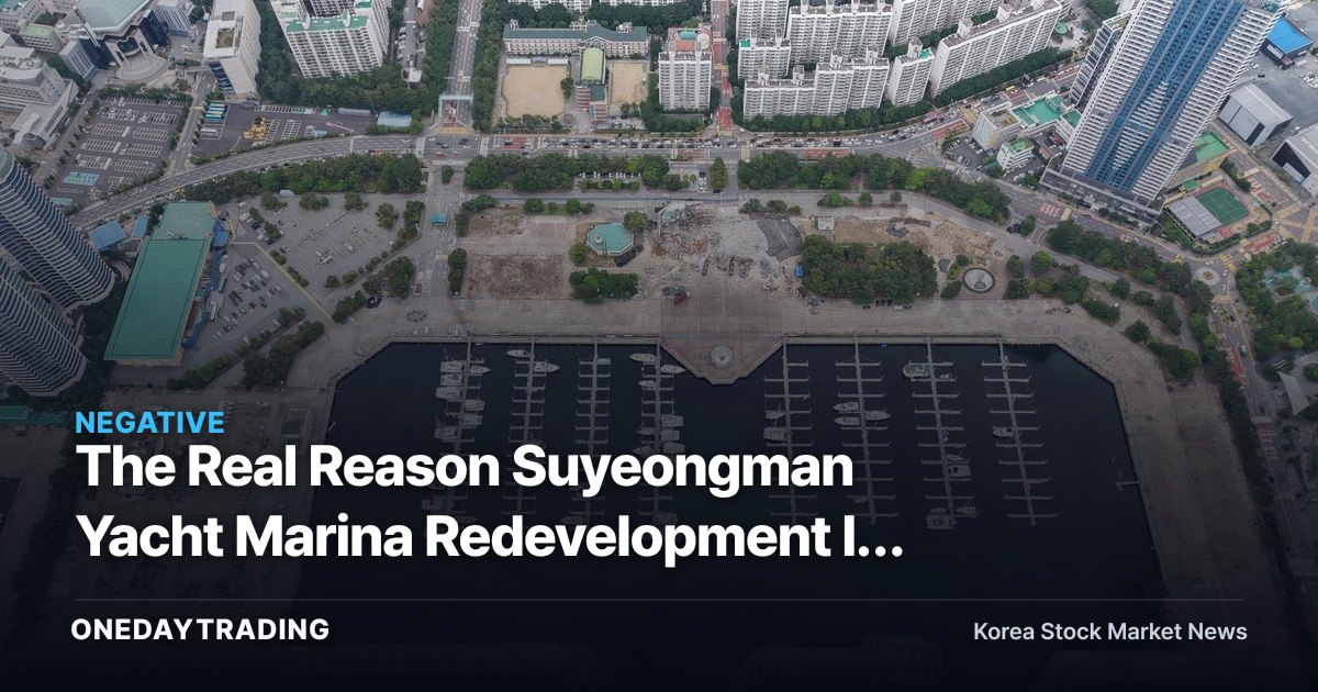 The Real Reason Suyeongman Yacht Marina Redevelopment Is Stalled: Yachts That Won't Leave