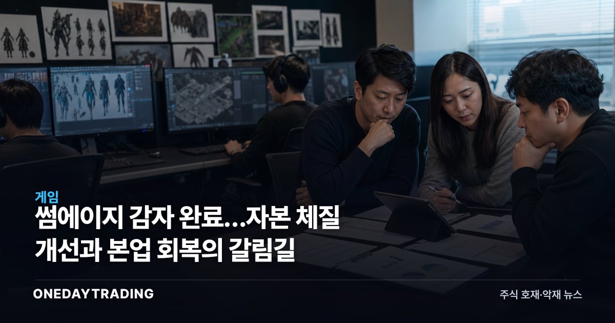 썸에이지 감자 완료…자본 체질 개선과 본업 회복의 갈림길