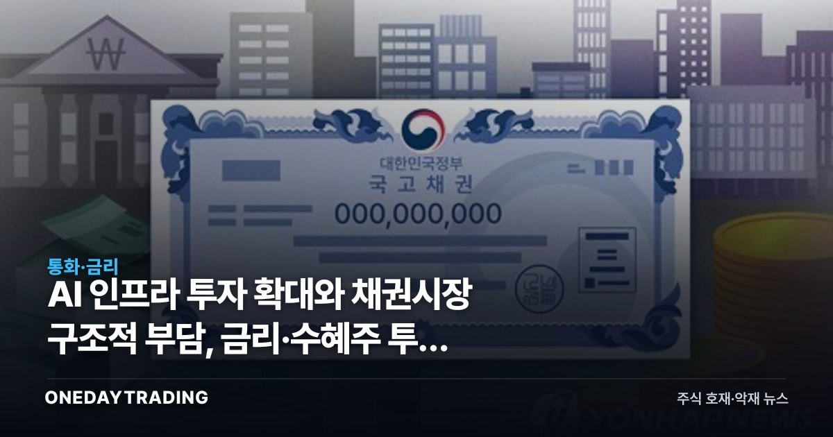 AI 인프라 투자 확대와 채권시장 구조적 부담, 금리·수혜주 투자 관전 포인트