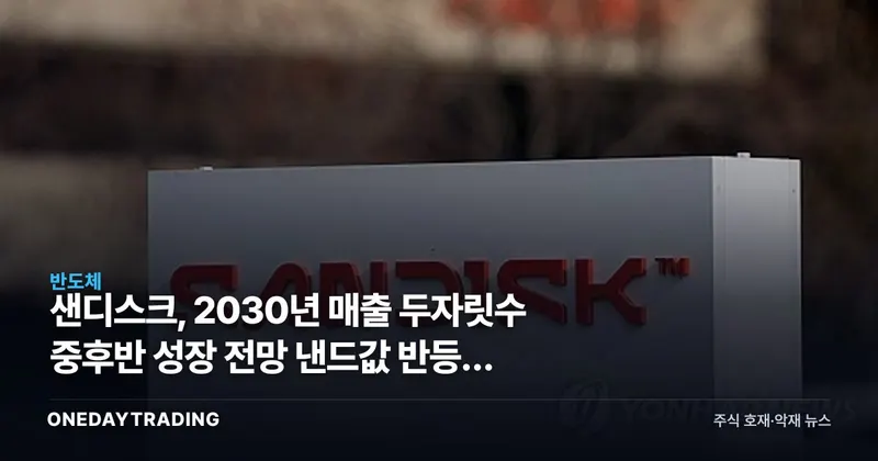 샌디스크, 2030년 매출 두자릿수 중후반 성장 전망 낸드값 반등의 진짜 이유