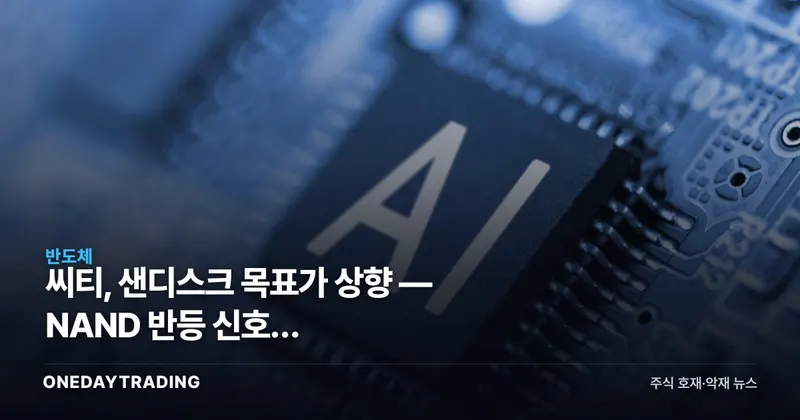 씨티, 샌디스크 목표가 상향 — NAND 반등 신호와 삼성·SK하이닉스 수혜 점검
