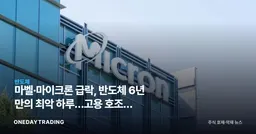 마벨·마이크론 급락, 반도체 6년 만의 최악 하루…고용 호조에 모멘텀주 식는다
