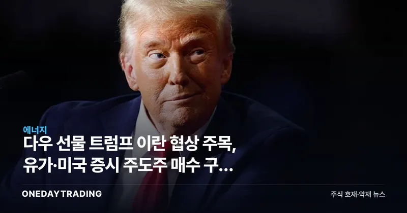 다우 선물 트럼프 이란 협상 주목, 유가·미국 증시 주도주 매수 구간 분석