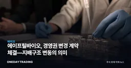 에이프릴바이오, 경영권 변경 계약 체결—지배구조 변동의 의미