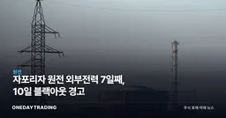 자포리자 원전 외부전력 7일째, 10일 블랙아웃 경고