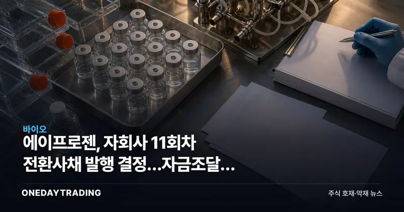 에이프로젠, 자회사 11회차 전환사채 발행 결정…자금조달과 지분희석 동시 점검