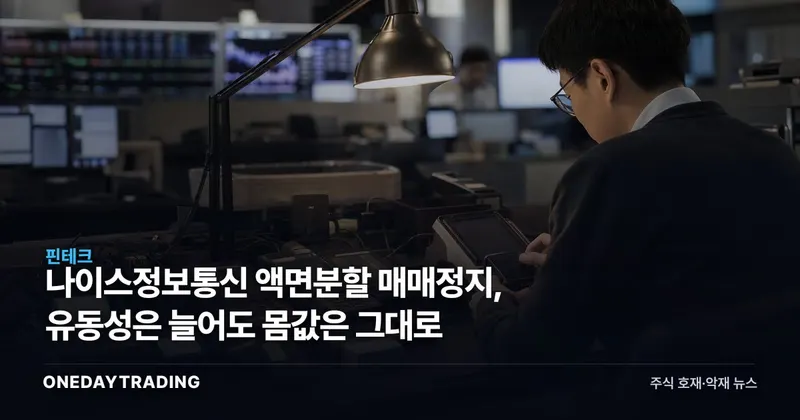 나이스정보통신 액면분할 매매정지, 유동성은 늘어도 몸값은 그대로