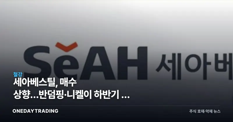세아베스틸, 매수 상향…반덤핑·니켈이 하반기 판 바꾼다