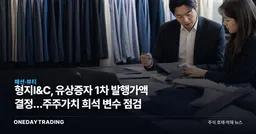 형지I&C, 유상증자 1차 발행가액 결정…주주가치 희석 변수 점검