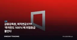 금융감독원, 퇴직연금 ETF ‘투자한도 100%’에 위험등급 붙인다