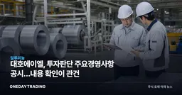 대호에이엘, 투자판단 주요경영사항 공시…내용 확인이 관건