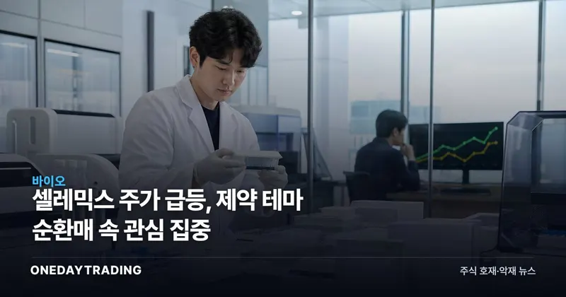 셀레믹스 주가 급등, 제약 테마 순환매 속 관심 집중