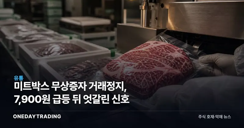 미트박스 무상증자 거래정지, 7,900원 급등 뒤 엇갈린 신호