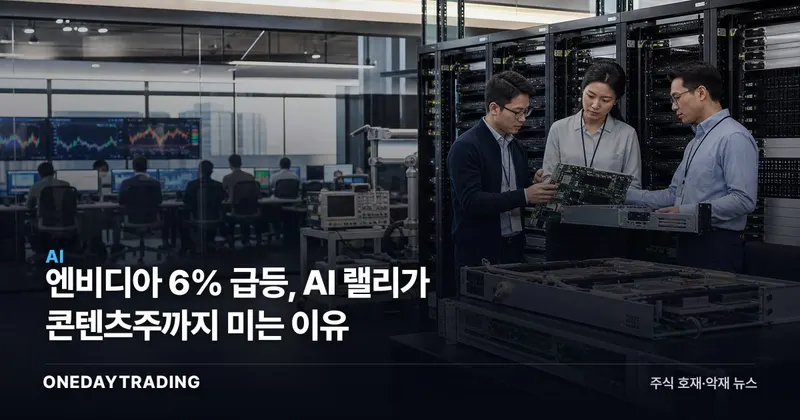 엔비디아 6% 급등, AI 랠리가 콘텐츠주까지 미는 이유