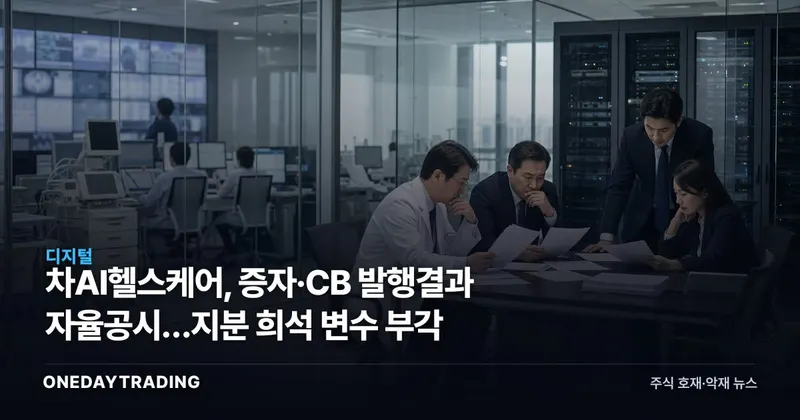 차AI헬스케어, 증자·CB 발행결과 자율공시…지분 희석 변수 부각