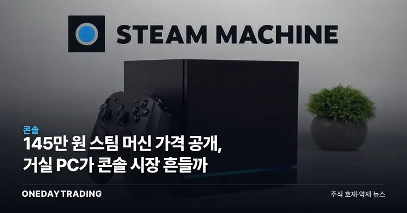 145만 원 스팀 머신 가격 공개, 거실 PC가 콘솔 시장 흔들까