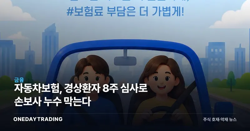 자동차보험, 경상환자 8주 심사로 손보사 누수 막는다