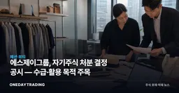 에스제이그룹, 자기주식 처분 결정 공시 — 수급·활용 목적 주목