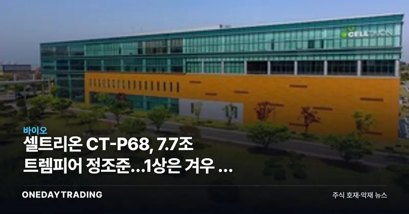 셀트리온 CT-P68, 7.7조 트렘피어 정조준…1상은 겨우 첫 관문