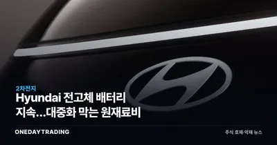 Hyundai 전고체 배터리 지속…대중화 막는 원재료비