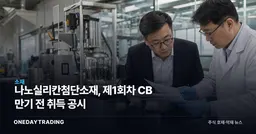 나노실리칸첨단소재, 제1회차 CB 만기 전 취득 공시