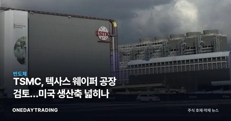 TSMC, 텍사스 웨이퍼 공장 검토…미국 생산축 넓히나