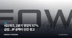 네오위즈, 2분기 영업익 57% 급감…IP 공백이 던진 경고