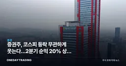 증권주, 코스피 등락 무관하게 웃는다…2분기 순익 20% 상회 전망