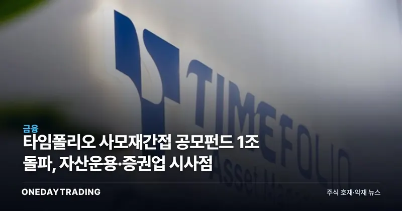 타임폴리오 사모재간접 공모펀드 1조 돌파, 자산운용·증권업 시사점