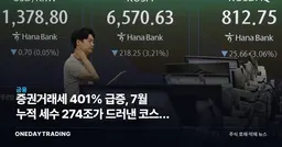 증권거래세 401% 급증, 7월 누적 세수 274조가 드러낸 코스피 체력