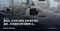 휴비츠, 자기주식취득 신탁계약 해지 결정…주주환원 정책 향방에 시선 집중