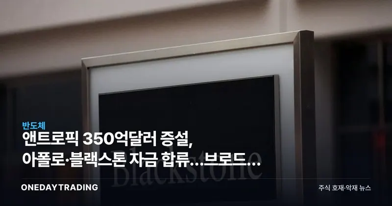 앤트로픽 350억달러 증설, 아폴로·블랙스톤 자금 합류…브로드컴 AI칩 동맹 본격화