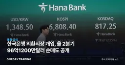 한국은행 외환시장 개입, 올 2분기 96억1200만달러 순매도 공개