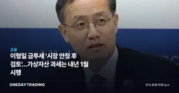 이형일 금투세 ‘시장 안정 후 검토’…가상자산 과세는 내년 1월 시행