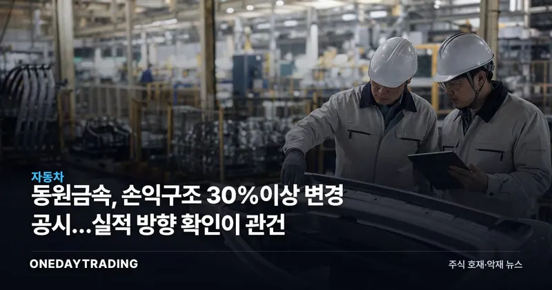 동원금속, 손익구조 30%이상 변경 공시…실적 방향 확인이 관건