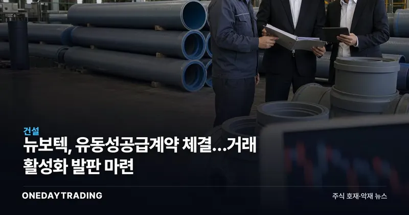 뉴보텍, 유동성공급계약 체결…거래 활성화 발판 마련