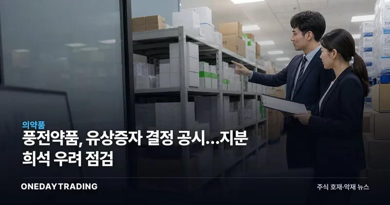 풍전약품, 유상증자 결정 공시…지분 희석 우려 점검