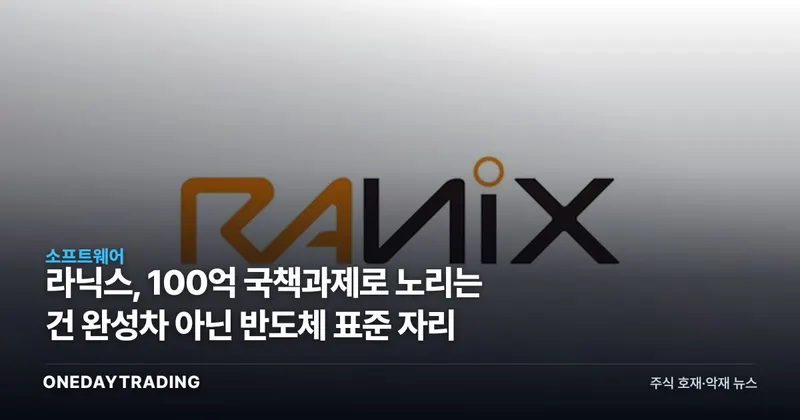 라닉스, 100억 국책과제로 노리는 건 완성차 아닌 반도체 표준 자리