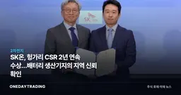 SK온, 헝가리 CSR 2년 연속 수상…배터리 생산기지의 지역 신뢰 확인