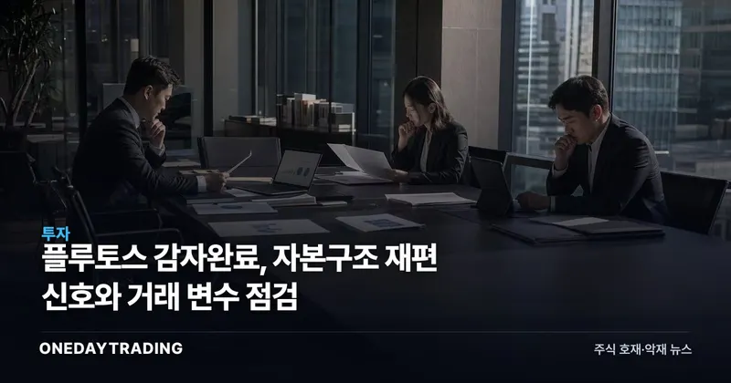 플루토스 감자완료, 자본구조 재편 신호와 거래 변수 점검